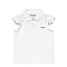 GANT Ruffled Shield Pique Top |Vit |122/128