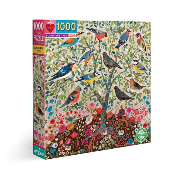 eeBoo Songbirds Tree Blok puslespil 1000 stk Kunst