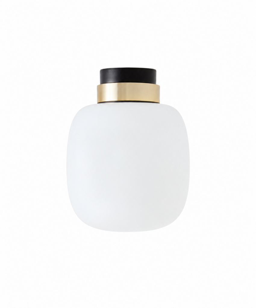 TOOY - LEGIER 557.72L Loftlampe, Sand Black/Opal Glass/Brushed Brass