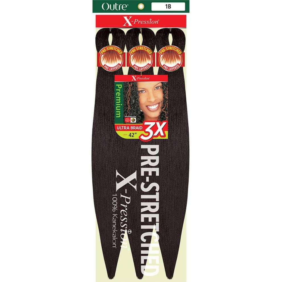 Outre X-Pression Braid Pre-stretched Braid 42"""" 3X (5 Pack 2T1B/Forsythia)