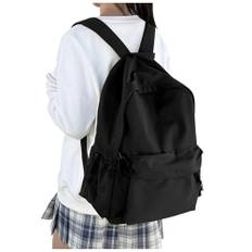 HYC00 Ryggsäck skola dam vardagsresor ryggsäck för flickor pojkar skolryggsäck kvinnor 14 tums laptop ryggsäck vattentät lätt skolväska tonåringar dagsryggsäck för college,Svart