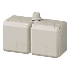 CEE stikdåse dobbelt 3 polet 16A 230V + schuko