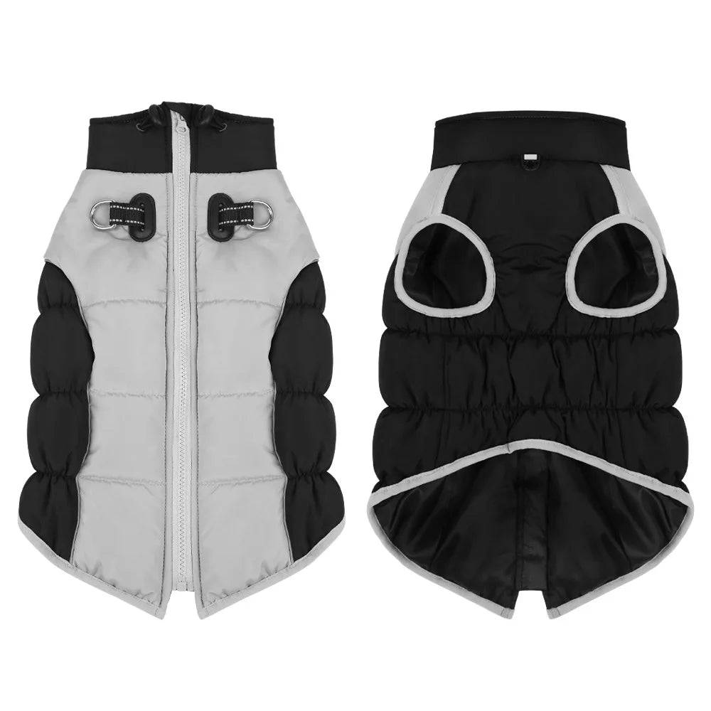 Waterproof Reflective Down Jacket for Dogs - Black / 2XL-suit 7.5-10kg / SPC (2XL-suit 7.5-10kg)