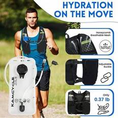 Running Hydration Vest Backpack With 2L Hydration Bladder, Lightweight Running Vest Women Men,Reflective Camel Hydration Water Backpack For Cycling Hi - Black With 2L Water Bag
