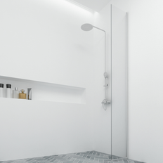 Brusevæg 30x200 cm, 8 mm klart glas