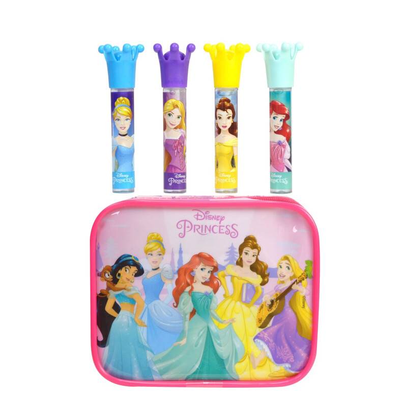 Disney Princess Lipgloss-Set 4-teilig mit kleiner Beauty-Tasche