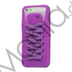 Sporty Snørebånd Silikone Case iPhone 5 cover - Lilla