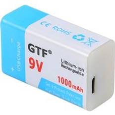 Usb laddning 9v 500 mah li-ion batteri usb uppladdningsbart batteri 9v 1000 mah för multimeter mikrofon leksak fjärrkontroll ktv användning - 1st 1000 mah