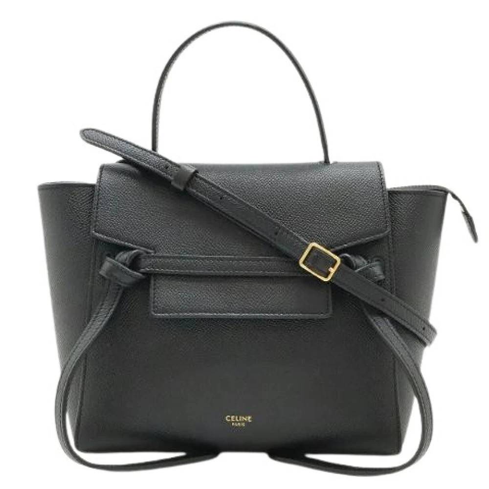 Celine Vintage Pre-owned Leather Belt Bag Nano 2Way Handbag - Vintage - Dame - Sort - ONE SIZE - Uld