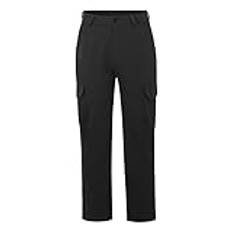 Cargobyxor för män smal passform – herr flera fickor stretch arbetsbyxor mode strid arbetsbyxor lättvikt vardagsbyxor plus size arbetskläder byxor raka byxor, Svart, 3XL