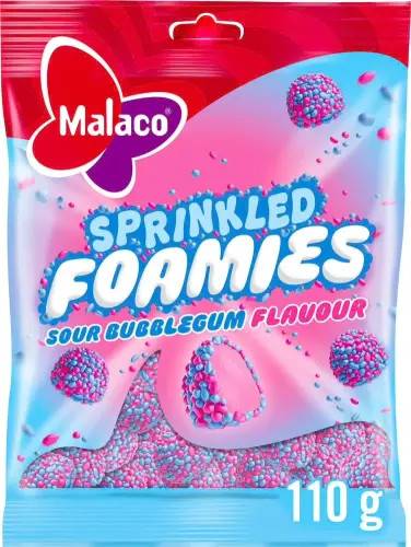 Malaco Sprinkled Foamies Sour Bubblegum 110g