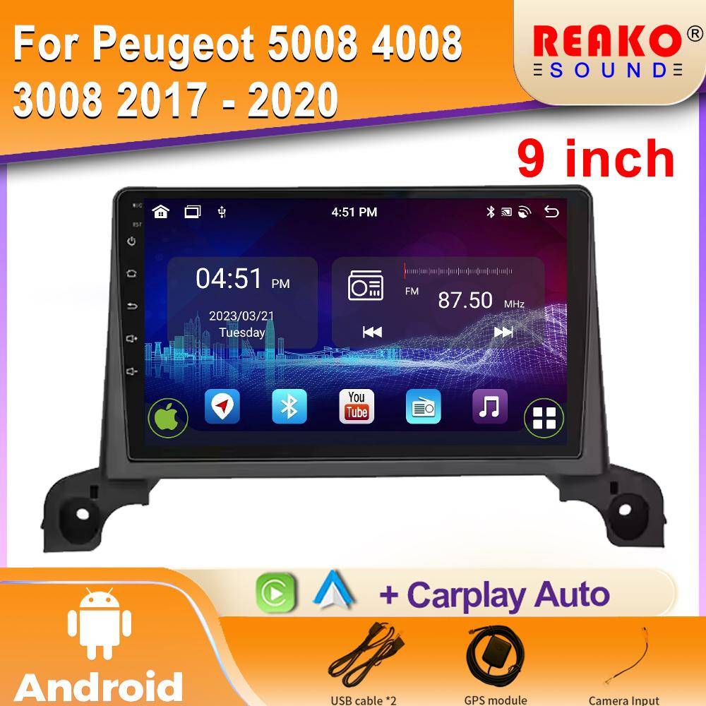 Bilradio Android För Peugeot 5008 4008 3008 2017 - 2020 GPS-navigation Bilstereo Wifi-skärm Multimediaspelare 2din DVD