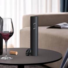 Elektrisk vinoplukker Automatisk proptrækker til vin Hjem Køkken Fest Bar Bryllup (Sort, Oplukker med folieskærer, Batteridrevet)