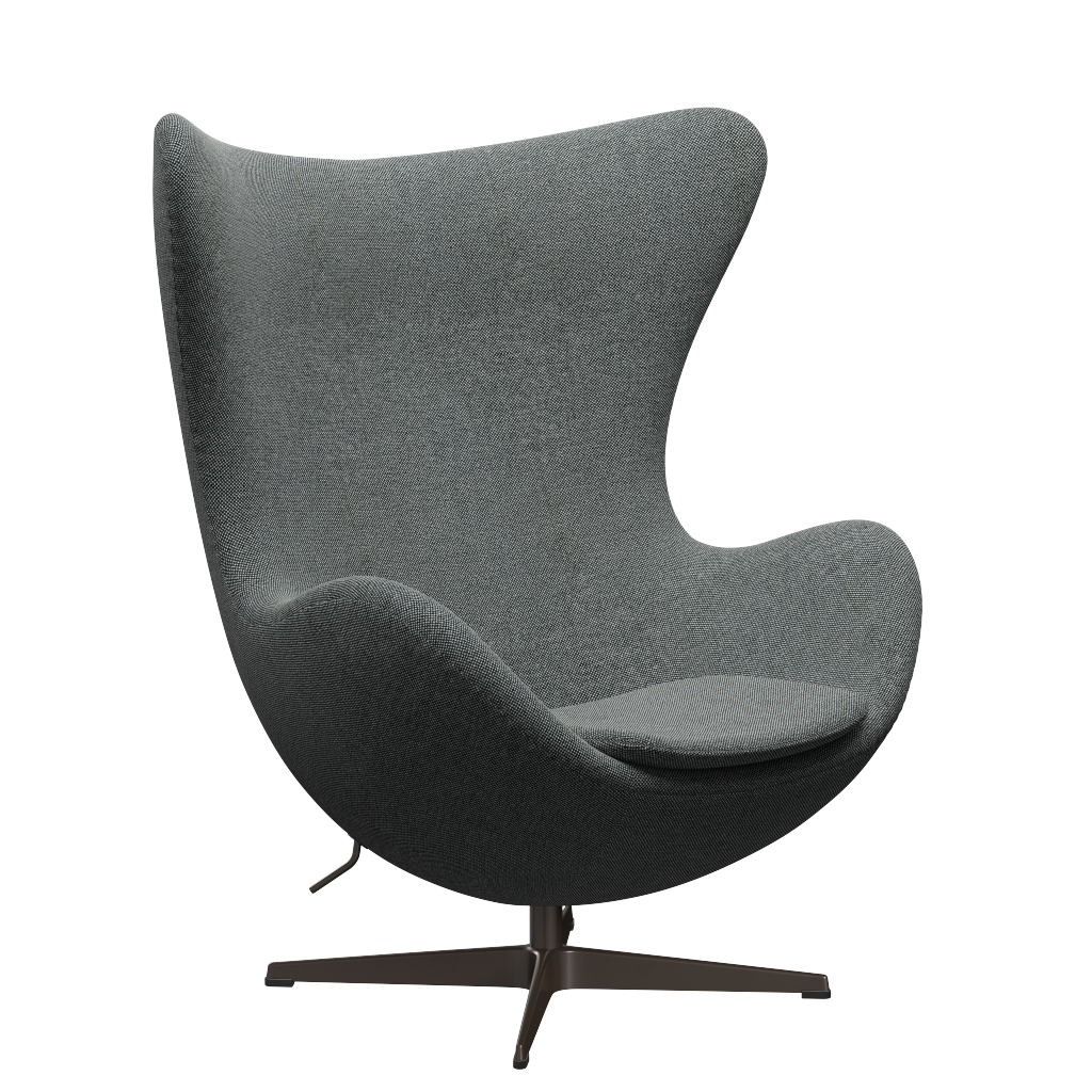 3316 Ægget loungestol, stel i brown bronze af Arne Jacobsen Hallingdal - 126 White/Brown - Jacobsen Plus