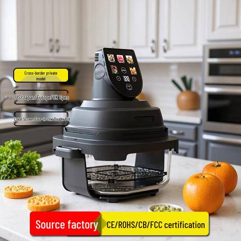 EU-standard 110V Elektrisk Smart Airfryer med Glasfönster och Färgskärm
