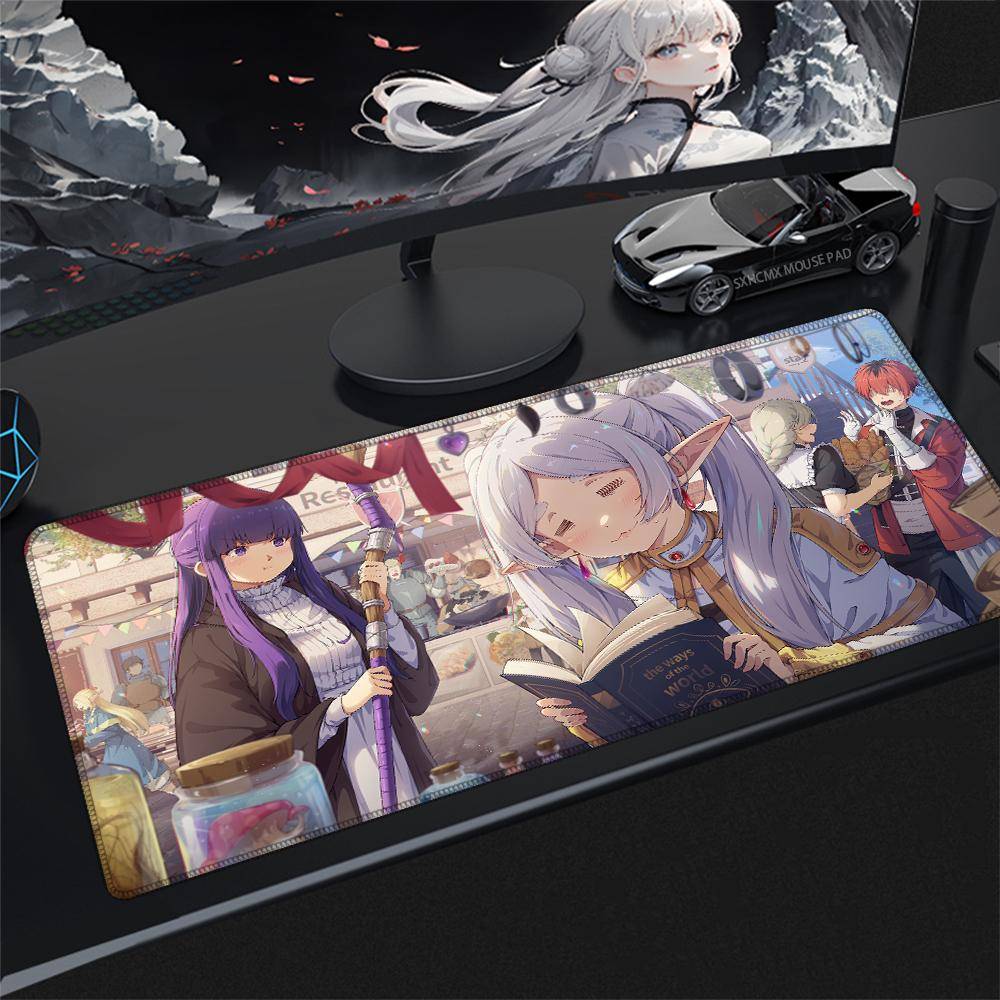 F-Frieren Beyond Journey's End Anime Gaming Mouse Pad Large Extended Mousepad Non-Slip Rubber Base HD Print Lock Edge Desk Mat