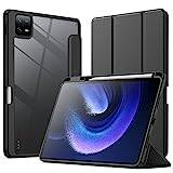 JETech Fodral för Xiaomi Mi Pad 6/Mi Pad 6 Pro (11 Tums, 2023 Modeller) Med Pennhållare, Klar Transparent Tillbaka Skal Smal Stand Stötskyddad Tablett Case (Svart)