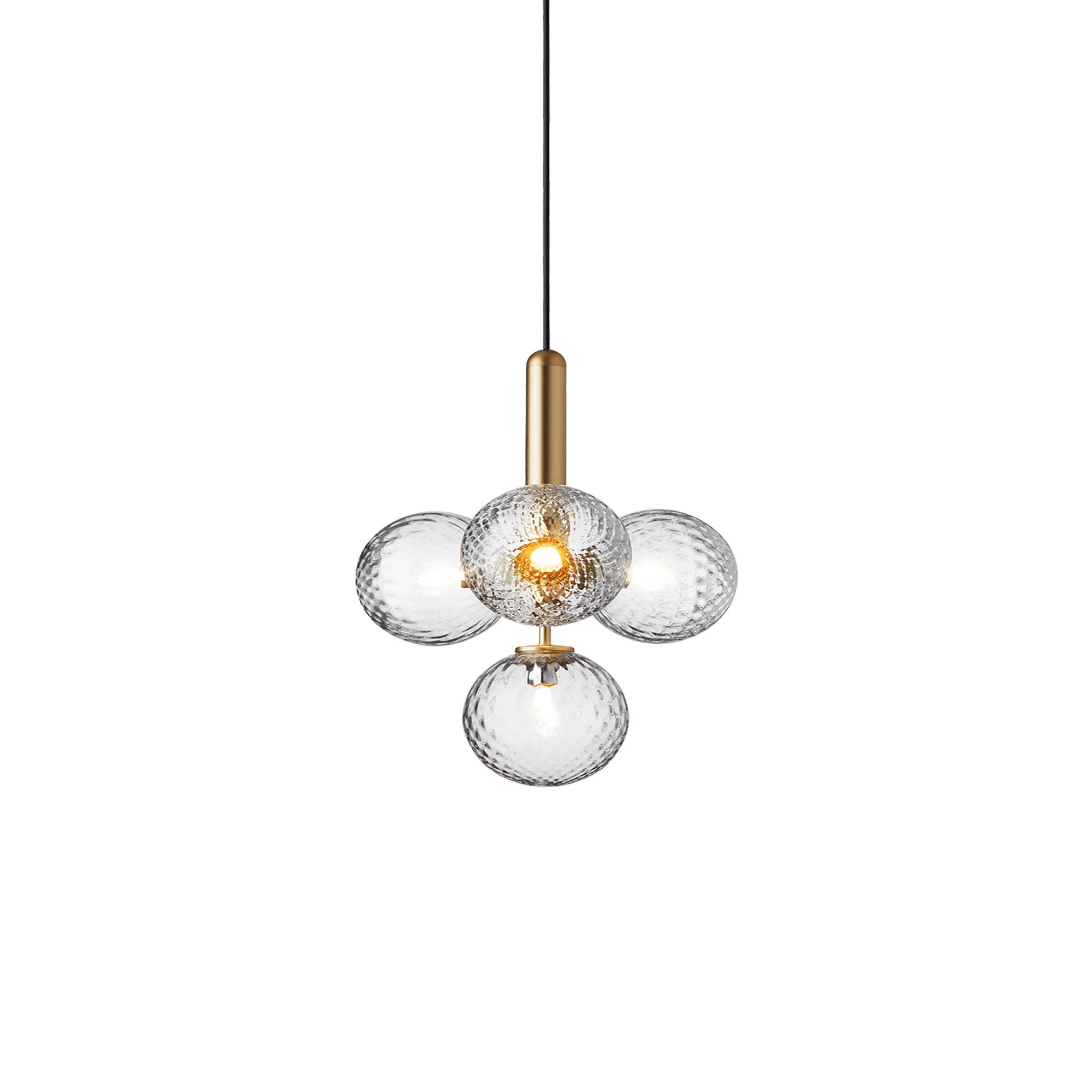 Nuura - Miira 4, Brass/Optic Clear, Exkl. Illumin. 4xG9 (344-07) 2.3W LED 2700K 180lm - Lysekroner - Sofie Refer - Guld