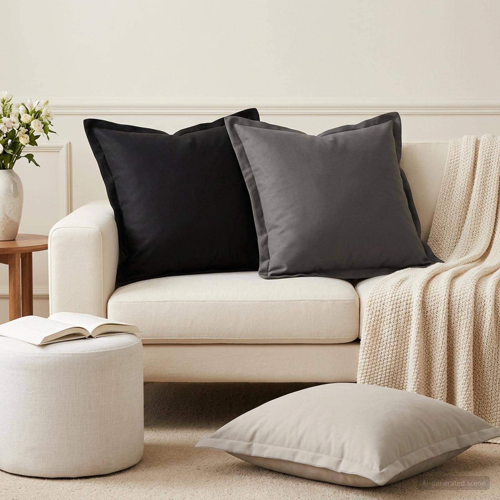 vidaXL Kudde med kudde HOUTEN 2 st Antracit Polyester