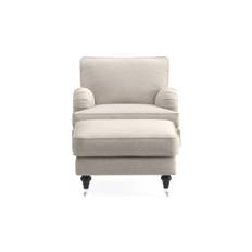 Fåtölj med Fotpall Oxford Classic - Beige fotpall Bloomington