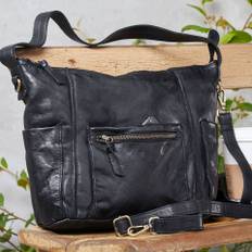 Corium - Sort Crossbody taske washed - Leather by Corium