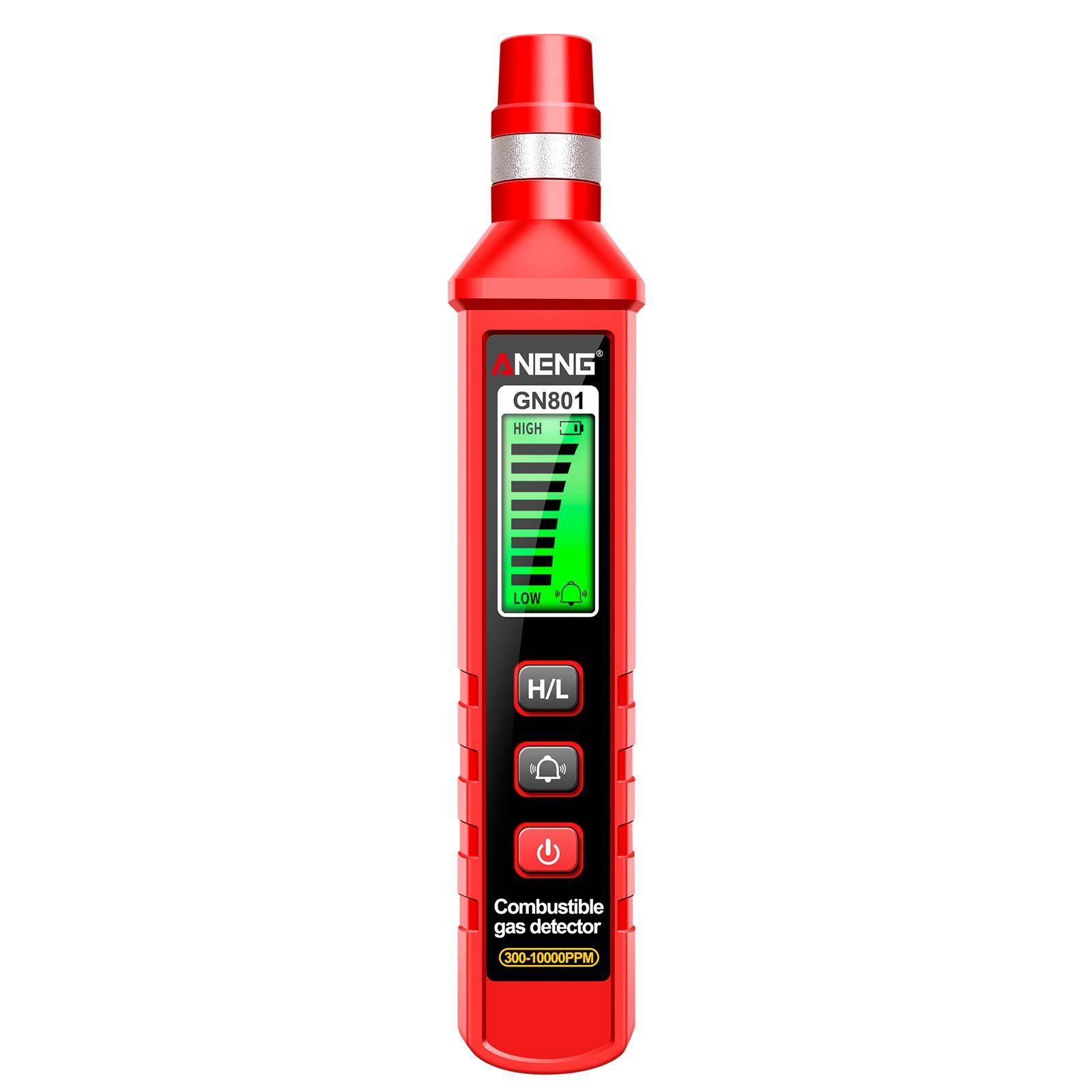 ANENG GN801 Gaskänslig halvledardetektor 300~10000PPM Gasläckageanalysator Brännbar mätare röd