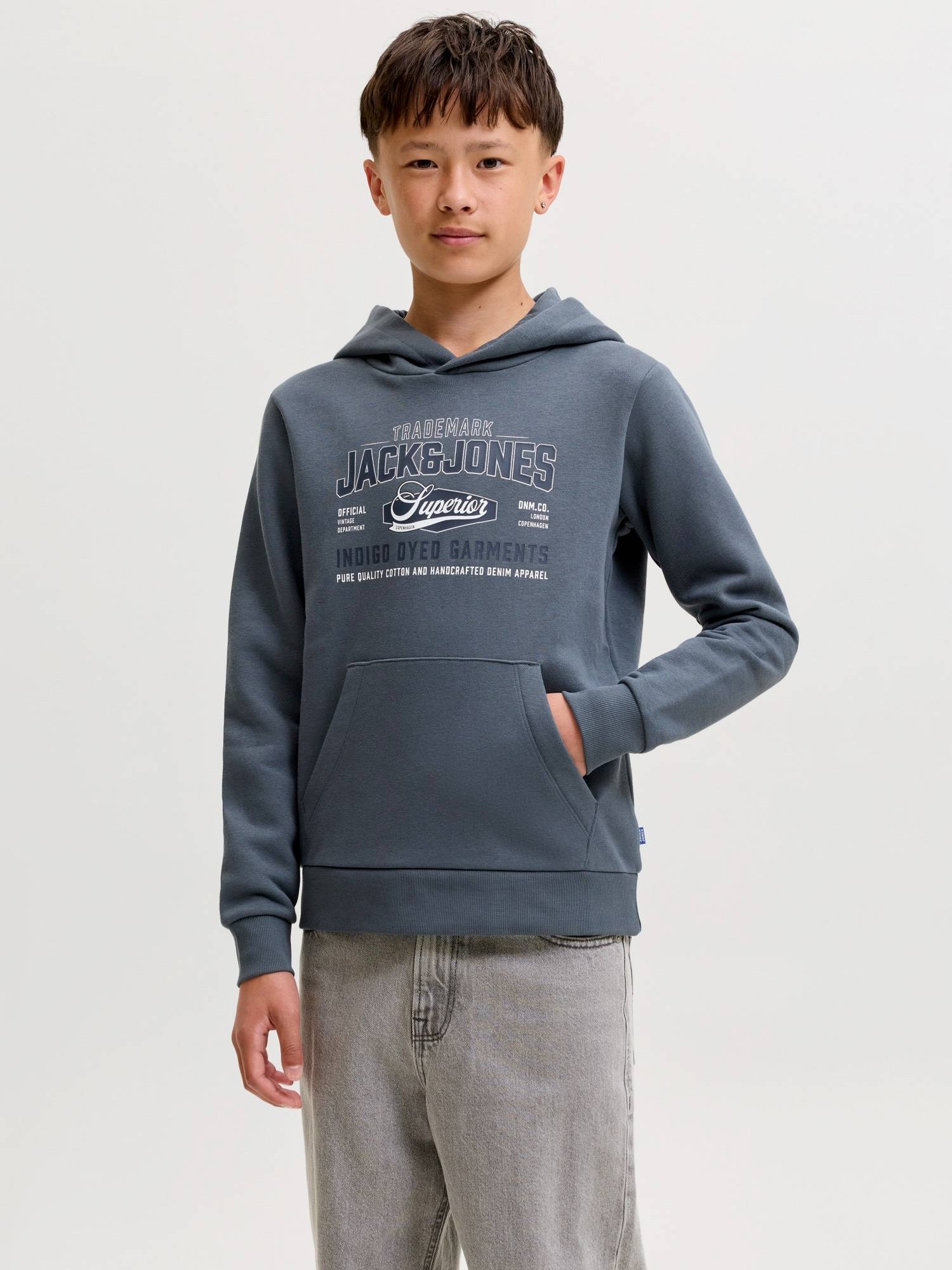 Jack & Jones Junior Sweatshirt mörkblå / rökgrå / vit