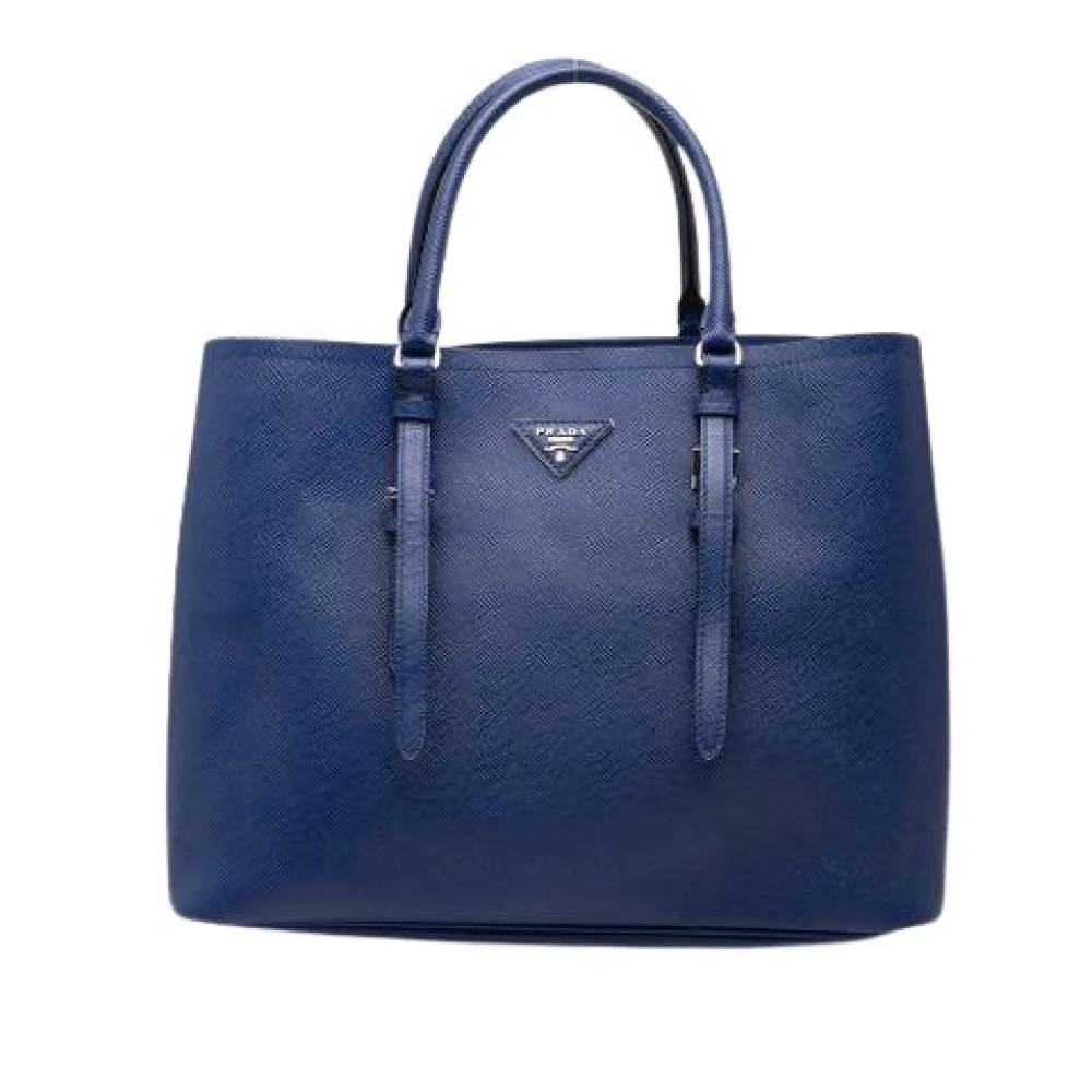 Prada Vintage Pre-owned Vintage Satchel - Vintage - Dame - Blå - ONE SIZE - Uld