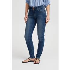Pulz Jeans PZSUZY HW Curved Jeans Skinny Leg - Blå - Str 25/34 - Damer