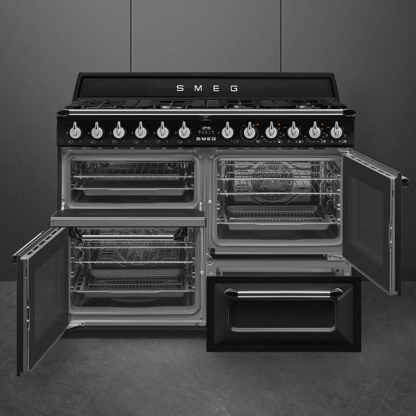 Gasspis 110x60 cm Elektrisk ugn, Svart