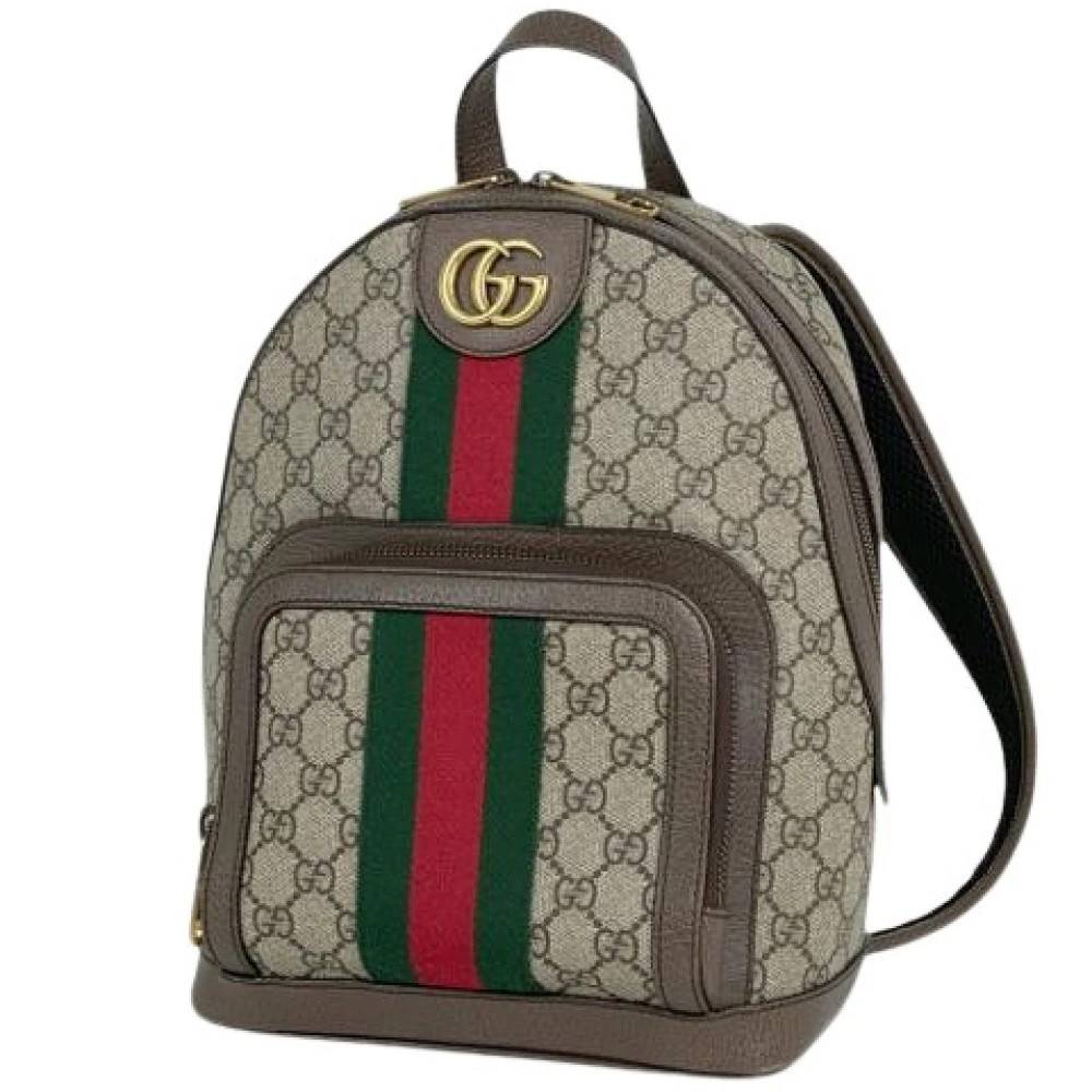 Gucci Vintage Pre-owned GG Supreme rygsæk - Vintage - Dame - Beige - ONE SIZE - Læder