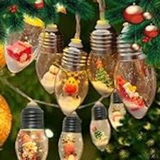 Christmas Vintage Decor String Light - LED Bulbs String Lights, 1/2/3m Retro Christmas Lights, Christmas Window LED Bulbs String Lights, for inomhus utomhus Hem Party Uteplats dekoration(A,2m-10 light