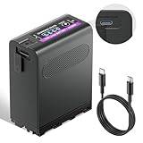 Mspalocell NP-F990 batteri 84,96Wh/11800mAh (PD30W USB-A & Type-c/USB-C) för Sony NP-F990 NP-F980 NP-F970 NP-F960 NP-F950 NP-F930 NP-F550 NP- F570 NP-F770 NP-F750 Ersättningsbatteri videokamera, 1 st
