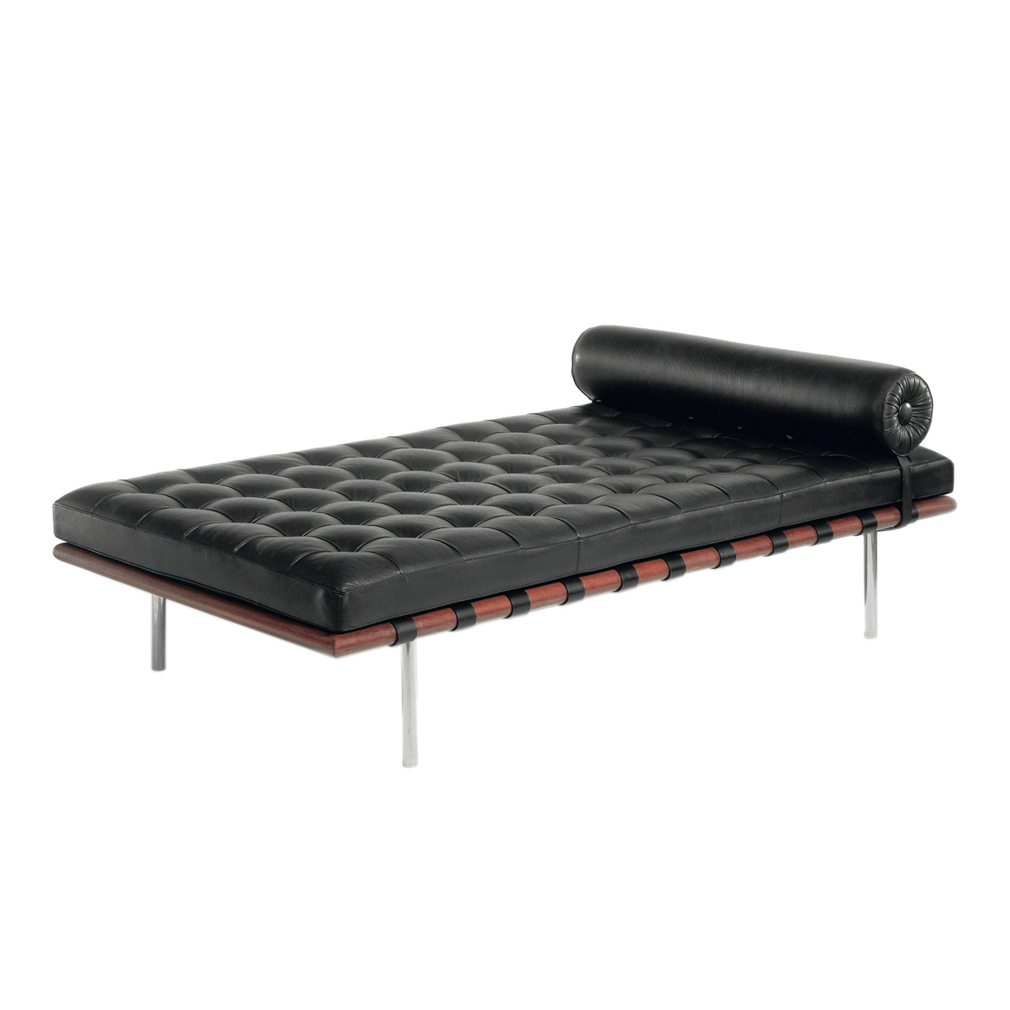 Knoll - Barcelona Day bed, Läder: Kat. W Volo - VOBLK - Dagbäddar - Ludwig Mies van der Rohe - Sort
