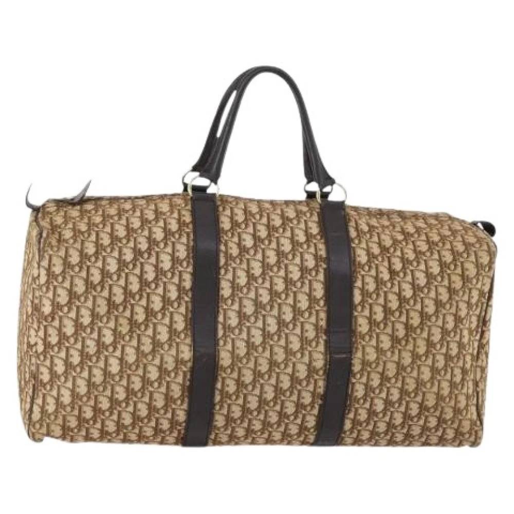 Dior Vintage Pre-owned Boston Taske - Vintage - Dame - Beige - ONE SIZE - Uld