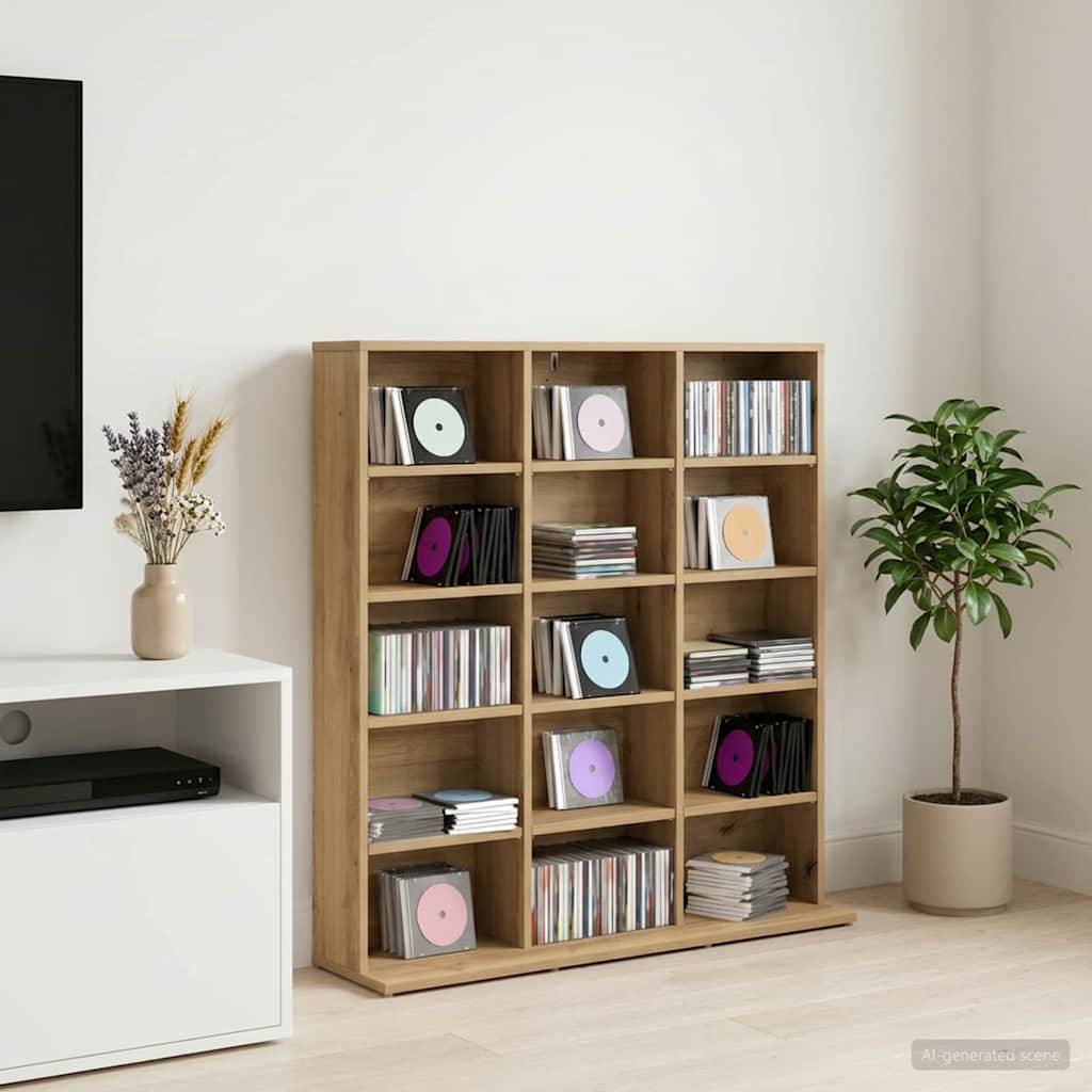 vidaXL CD Skåp Artisan-ek 96 x 23,5 x 97,5 cm Konstruerat trä