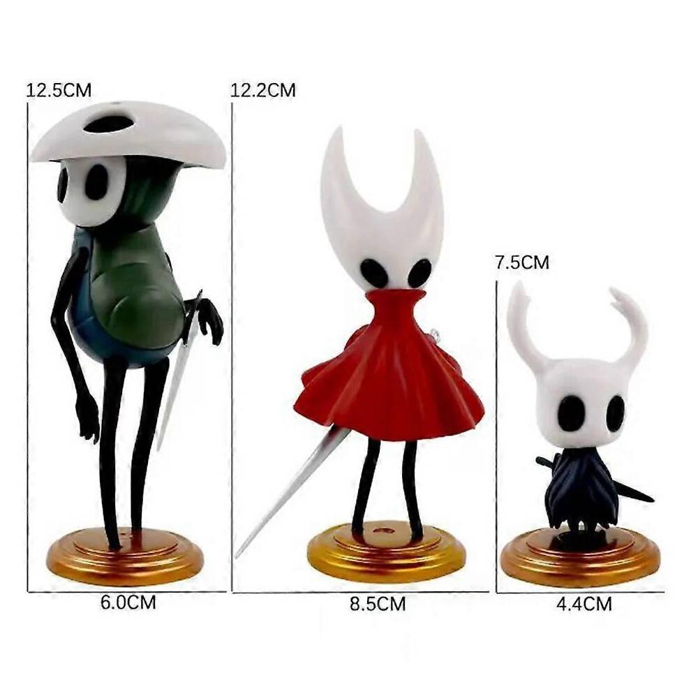 (3PCS) Hollow Knight Game Periphery Action Figure Toys Hornet/Quirrel Anime Figurine Collectible Figurine Desktop Models Kid Gifts
