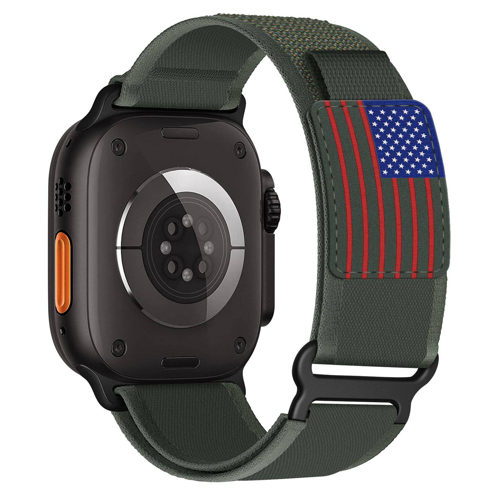 Trail loop-armband för Apple Watch Ultra-band 49mm 44mm 45mm 46mm 42mm 41mm Nylon-remarmband iWatch Series 9 10 8 7 6 5 4 SE gray