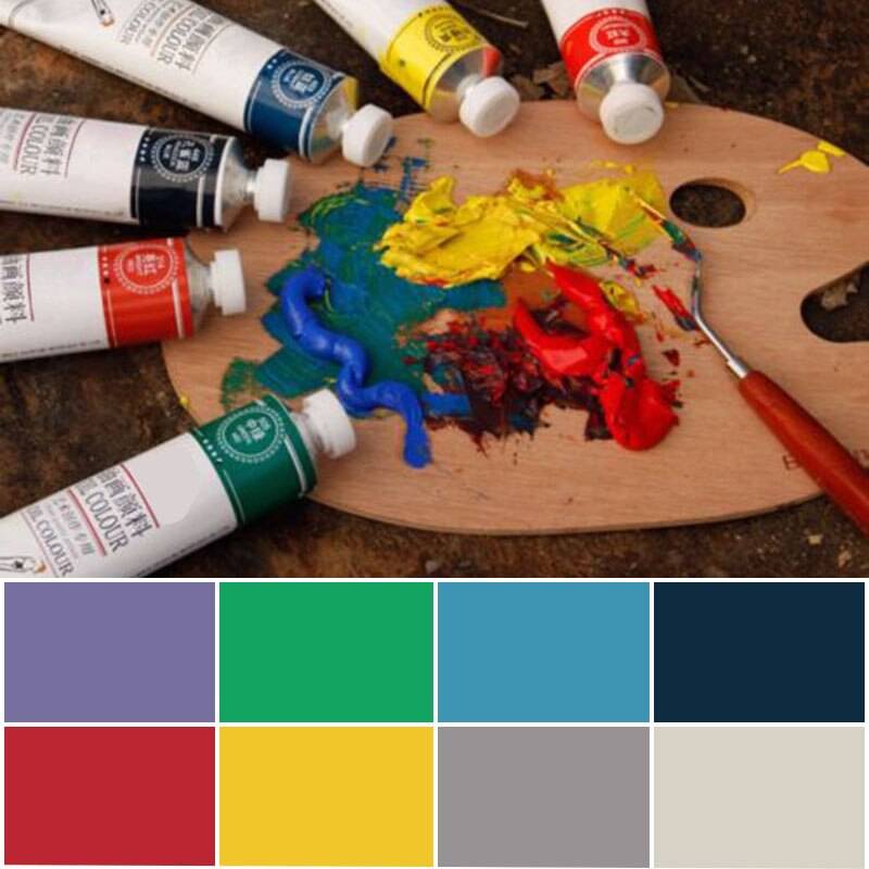 8 färger oljefärg pigment artist giftfri 1pc z - Röd