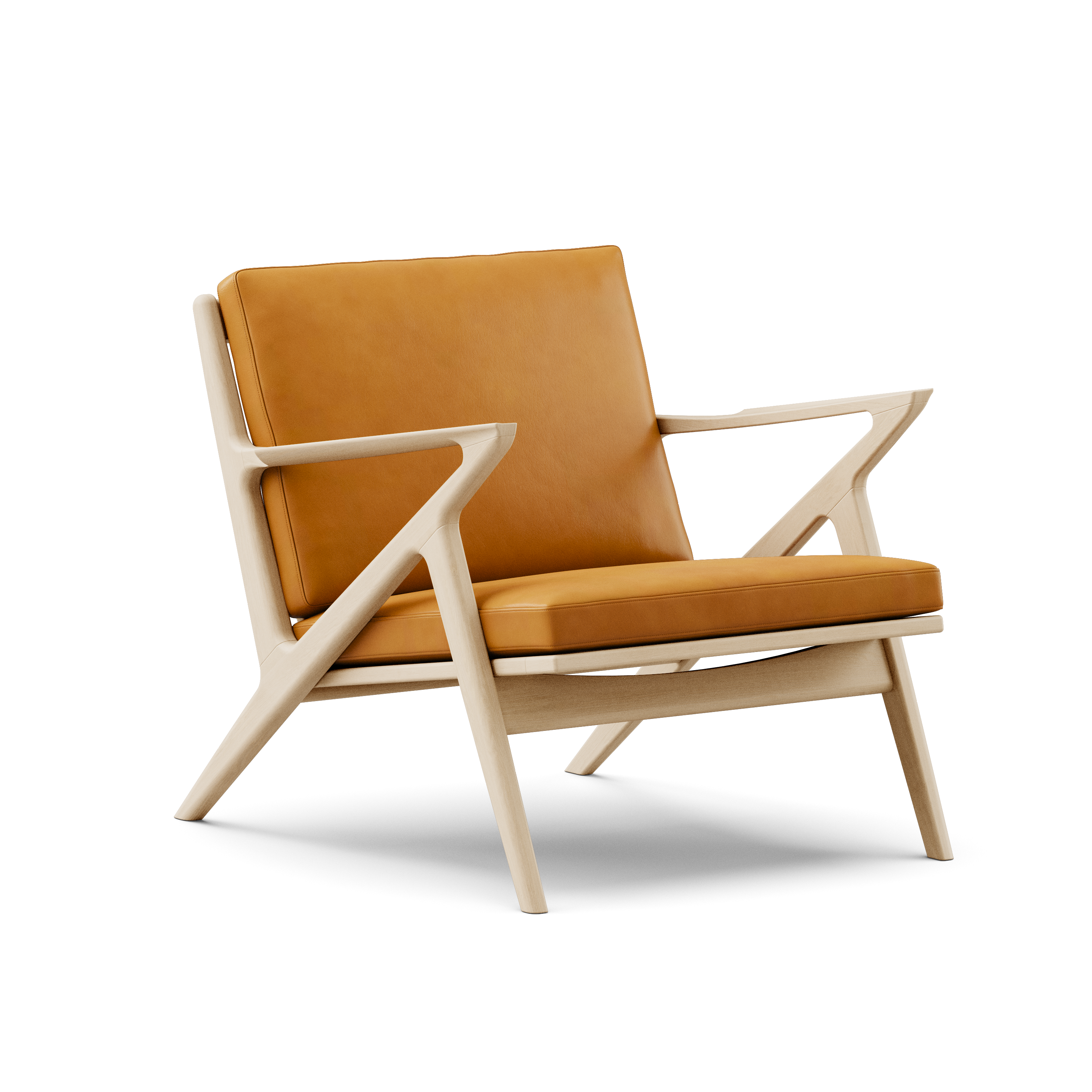 Z Chair, eg fra DK3 Eg sæbe - Cognac Pelle læder - Jacobsen Plus