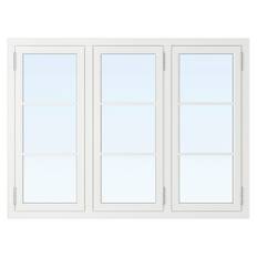 Kulturfönster 3:luft - trä - målat 15x15 Frostat glas Ingen spaltventil Svart