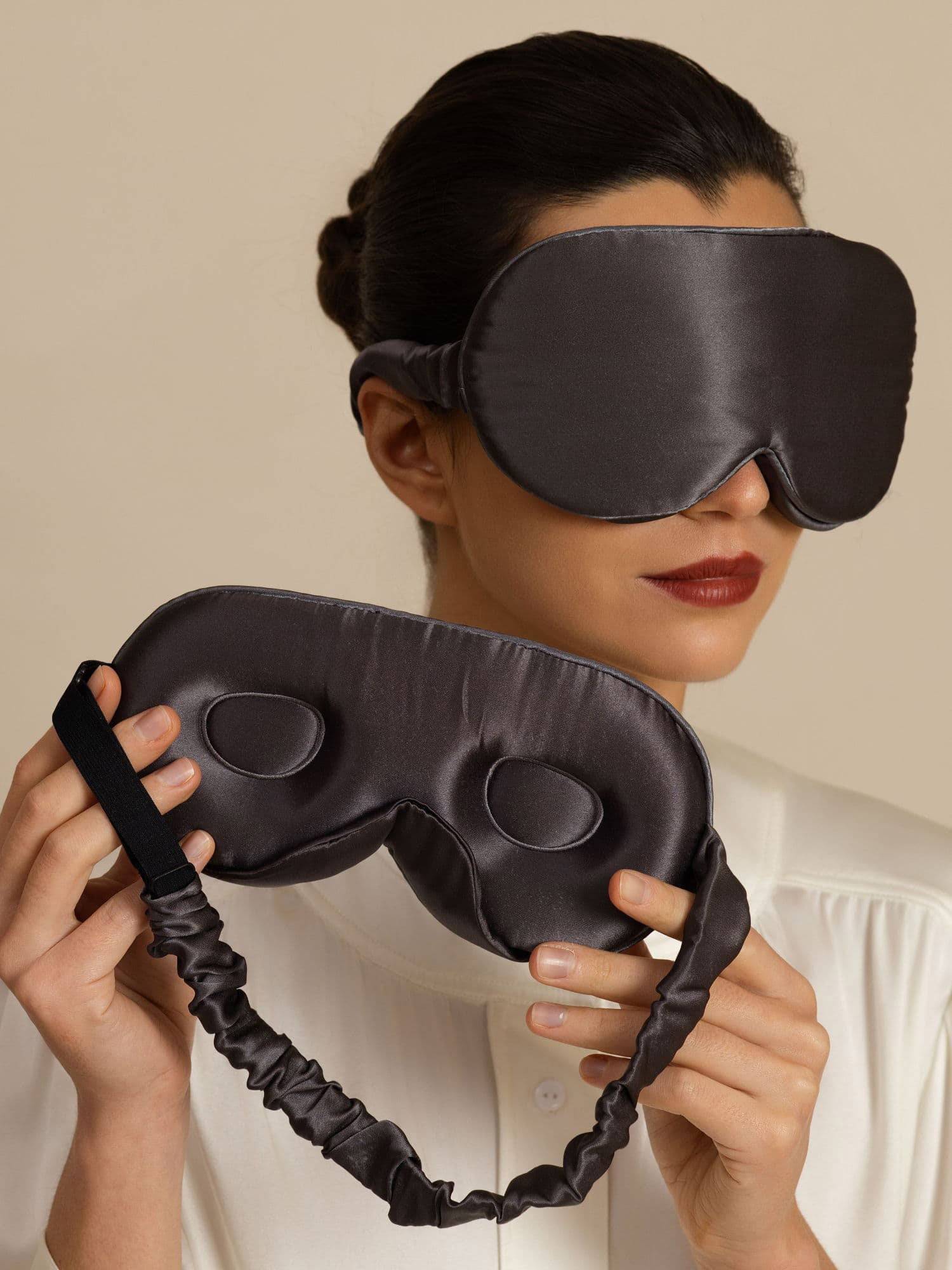 22 Momme 3D Sovmask I Ren Siden Med Uppgraderade Näsvingar - Mörkgrå / One Size