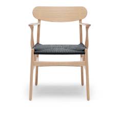 Carl Hansen - CH26, Vitoljad Ek, Svartflätat papperssnöre - Matstolar - Hans J. Wegner - Träfärgad - Trä