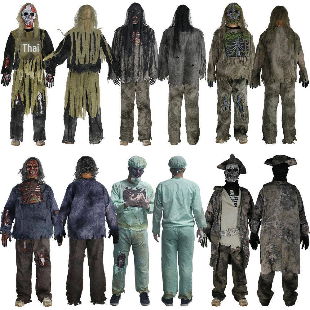 Zombie Skräck Kostymset för Halloweenfester & Escape Rooms cm