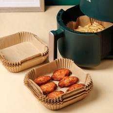 25/50/100 st Fyrkantiga Non-Stick Air Fryer Liners Pergamentpapper, högvärme oljetäta bakmattor, engångs Air Fryer papper, Air Fryer bakpapper, matpap (50 st/påse,100 st/kartong,25 st/påse,50 st/kartong,100 st/påse,25 st/kartong)