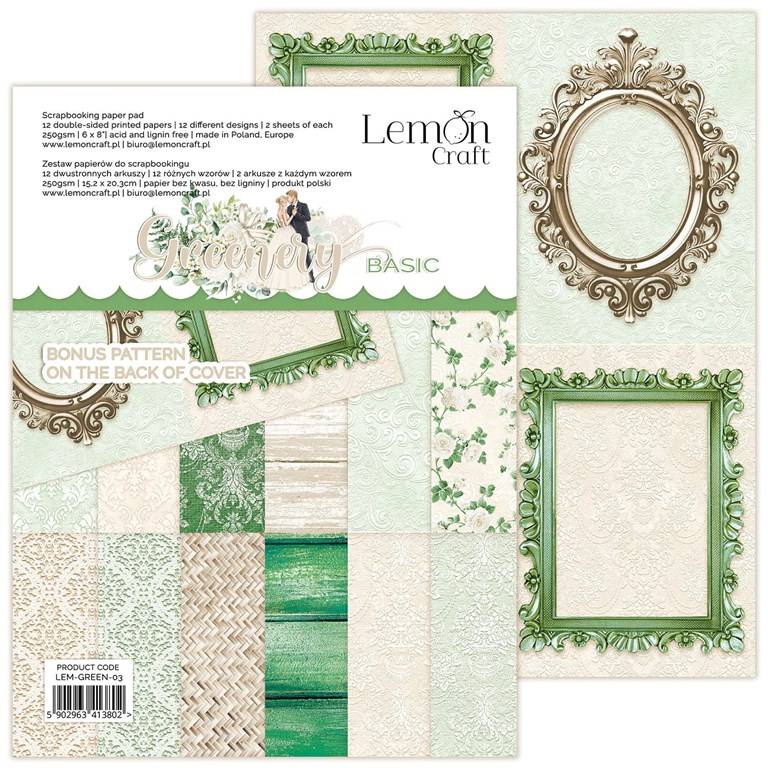 Scrapbookingpapper - A5 - Greenery Basic