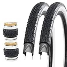 GRELiving MTB däck 24 x 2,125 tum 57–507 vikbara cykeldäck för vägcykel mountainbike lera smuts offroad cykel kappa (2-pack)