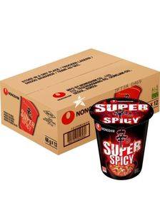 12 st Nongshim Shin Ramyun Red Super Spicy Noodle Cup - Hela Låda 816 gram (Korea Import)