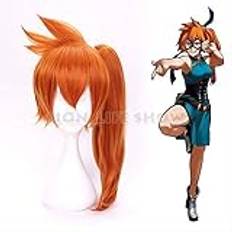 My Hero Academia Cosplay Wig Itsuka Kendo Long Wavy Clip Ponytail Orange Hair