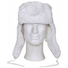 Vit pälsmössa ushanka (M)